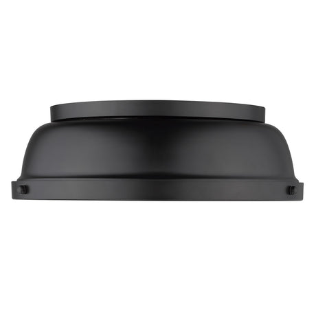 Duncan 14" Flush Mount in Matte Black with a Matte Black Shade