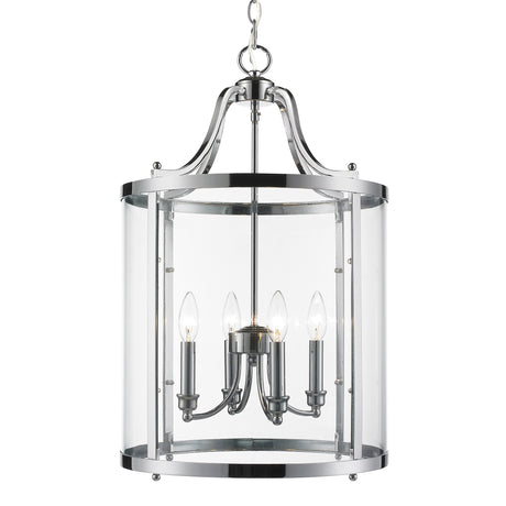 Payton 4-Light Pendant in Chrome with Clear Glass