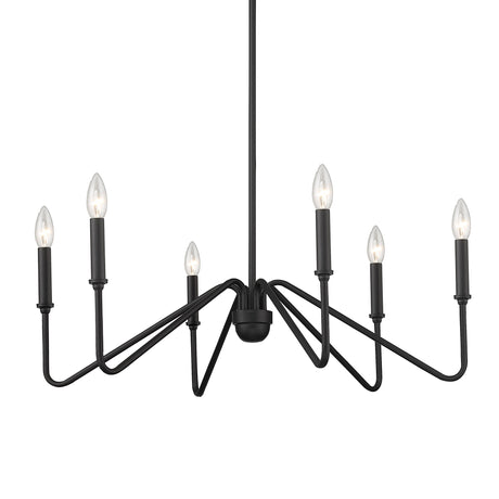Kennedy Natural Black 6 Light Chandelier
