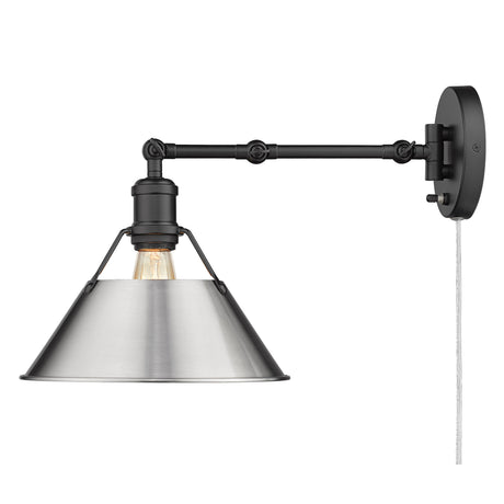 Orwell BLK Articulating 1 Light Wall Sconce with Pewter Shade