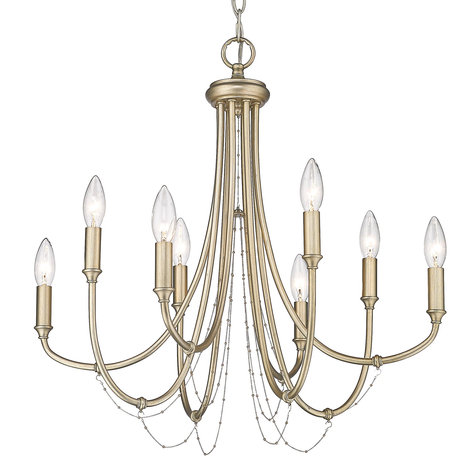 Kamila 8 Light Chandelier in White Gold