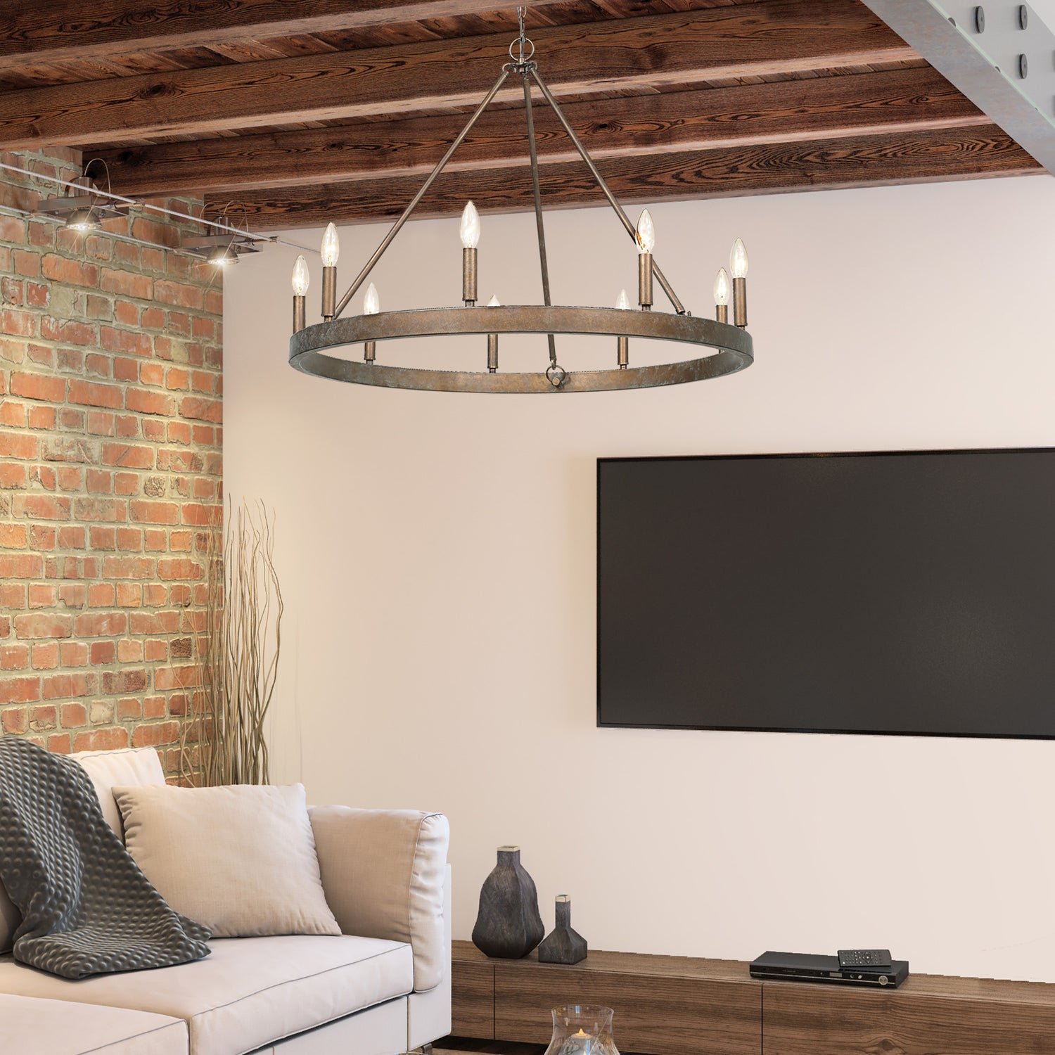 Carraway 9 Light Chandelier in Copper Patina