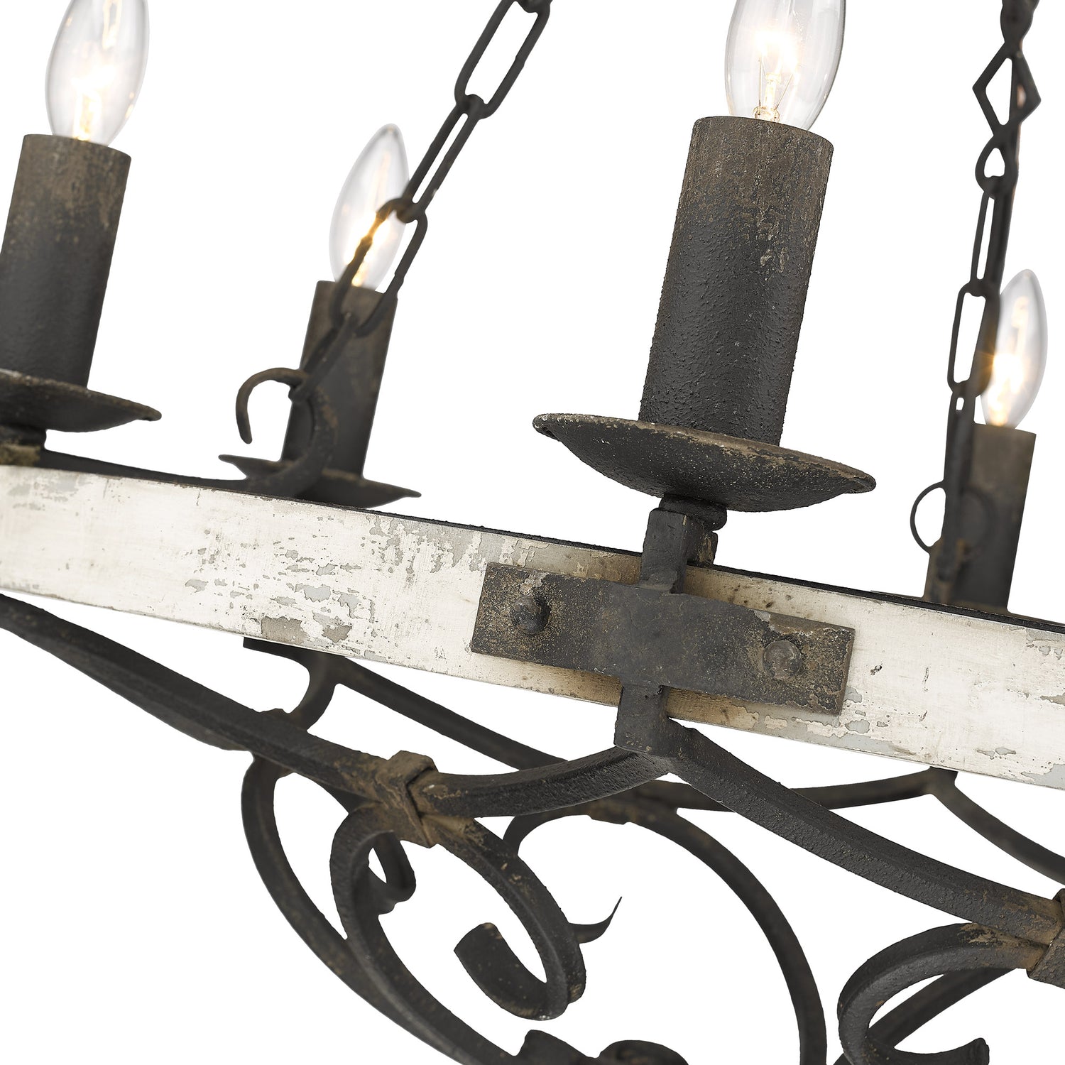 Madera 6-Light Chandelier in Antique Black Iron