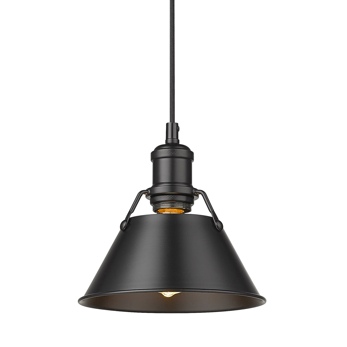 Orwell BLK Mini Pendant - 7" in Matte Black with Matte Black Shade