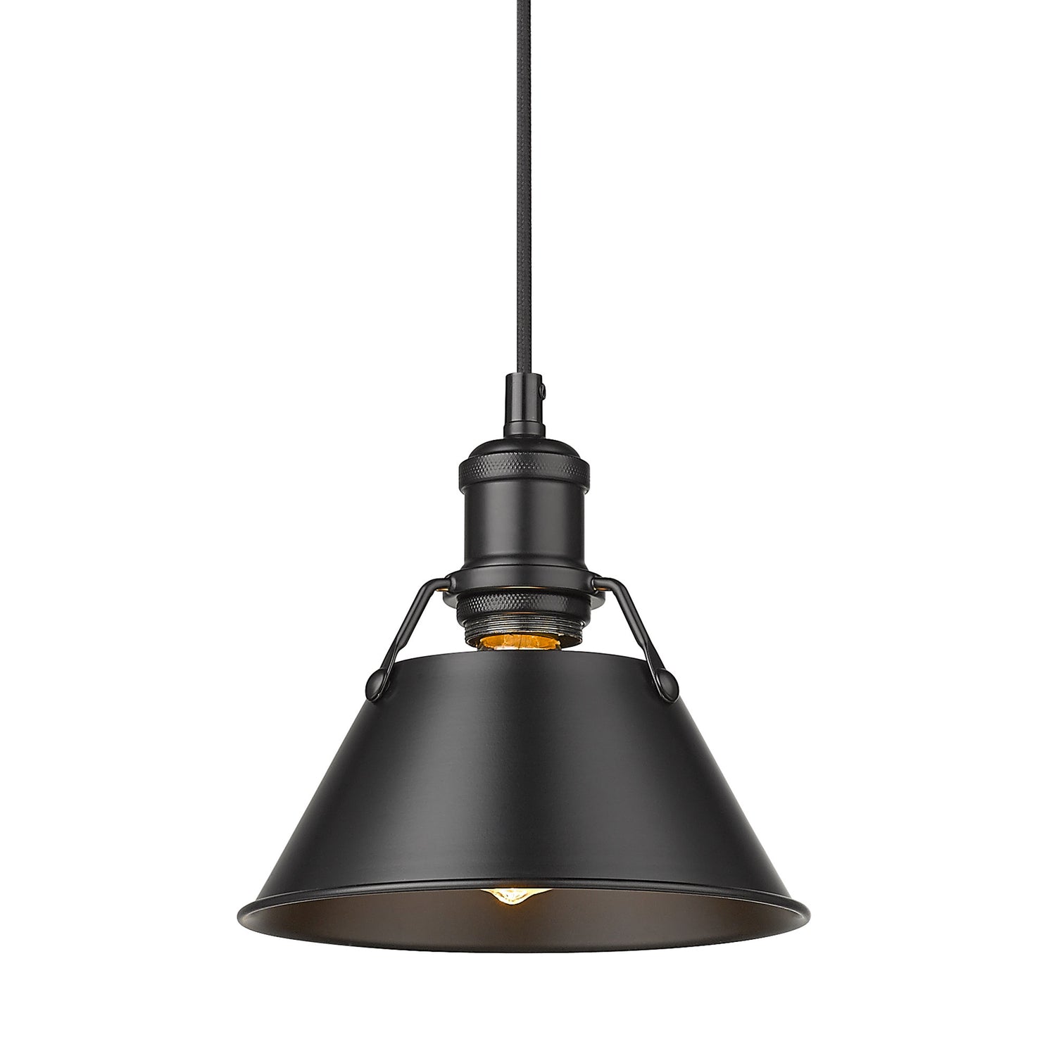 Orwell BLK Mini Pendant - 7" in Matte Black with Matte Black Shade