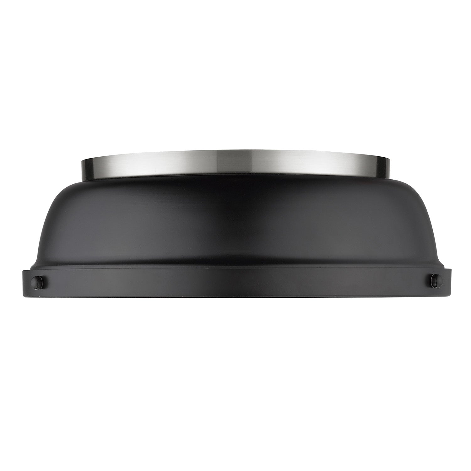Duncan 14" Flush Mount in Pewter with a Matte Black Shade