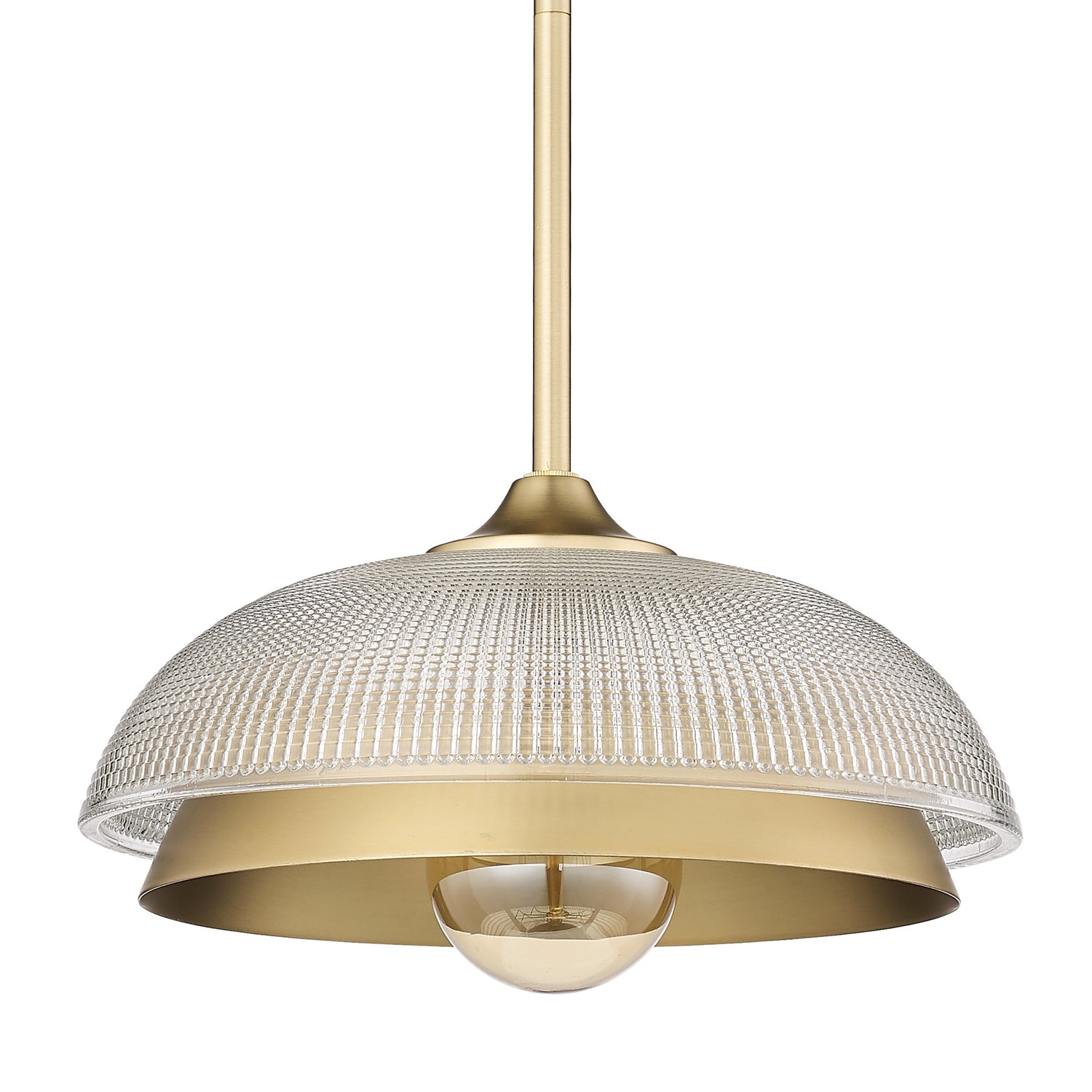 Crawford Mini Pendant in Brushed Champagne Bronze with Retro Prism Glass Shade