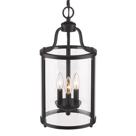 Payton 3-Light Pendant in Matte Black with Clear Glass