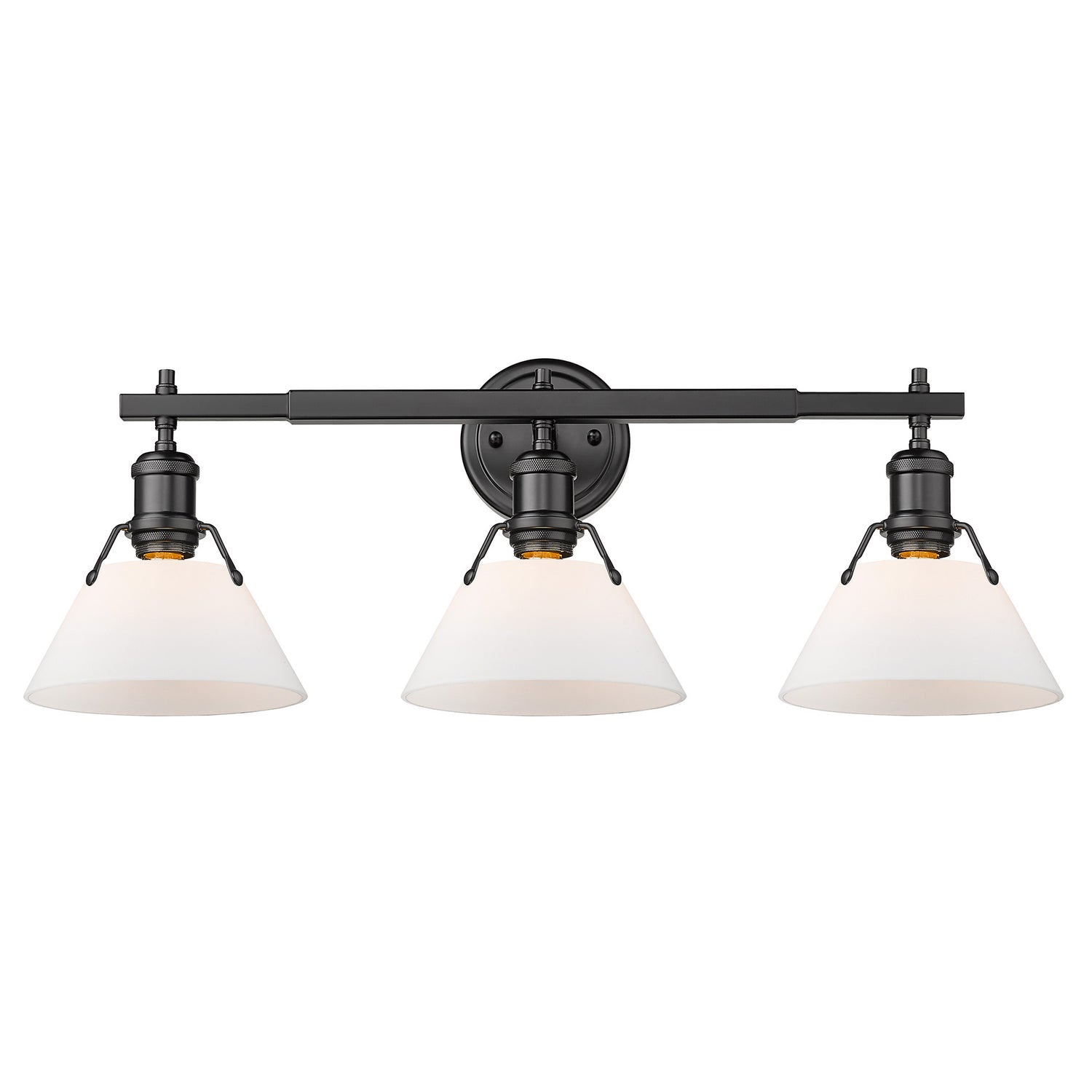Orwell AB 3 Light Bath Vanity in Matte Black with Opal Glass Shade