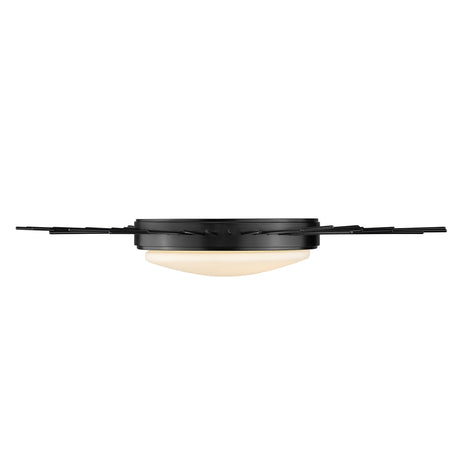 Kieran Flush Mount - 18" in Matte Black with Opal Glass Shade