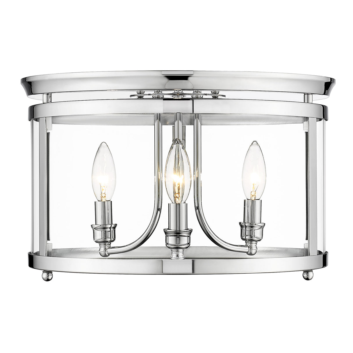 Payton Flush Mount in Chrome with Clear Glass