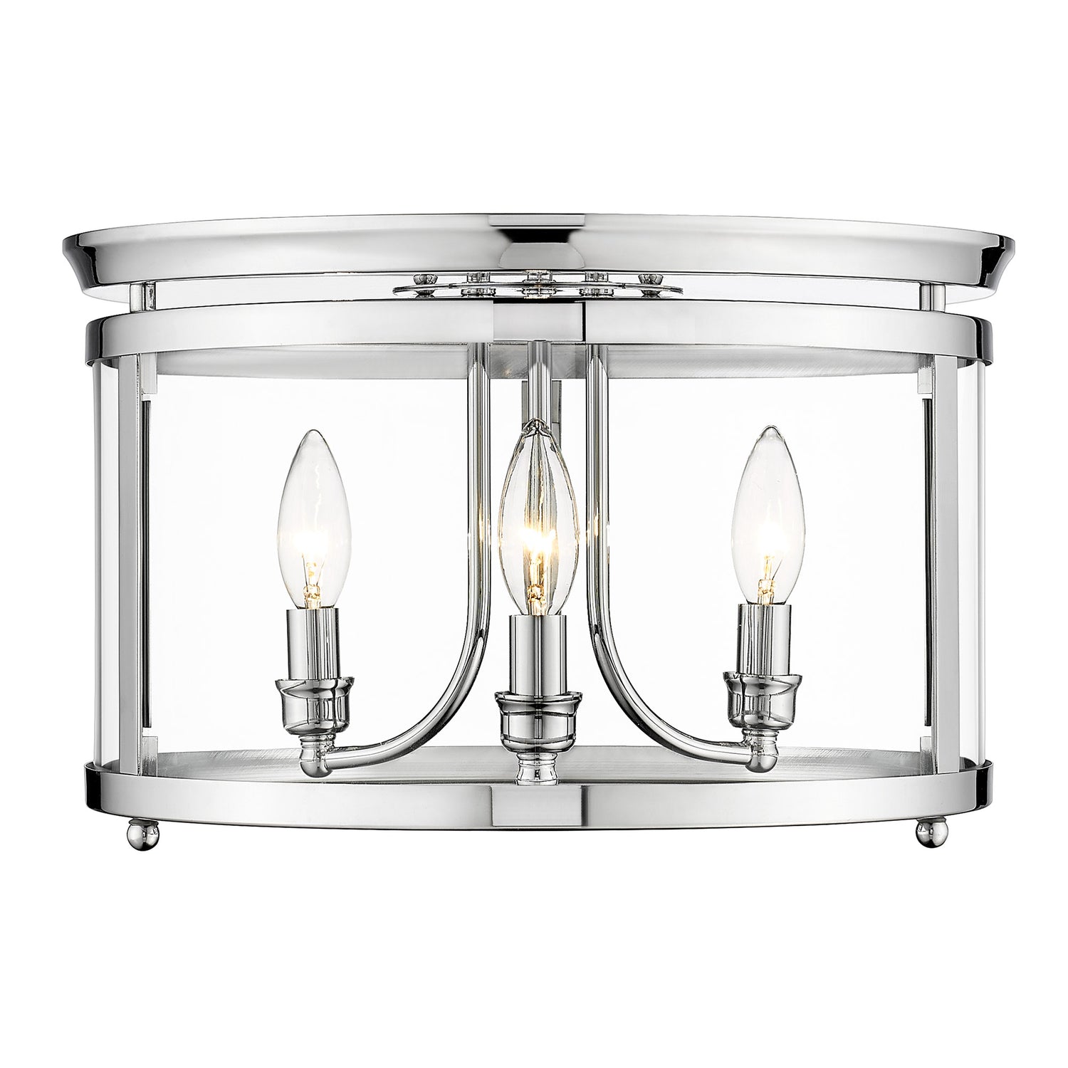 Payton Flush Mount in Chrome with Clear Glass