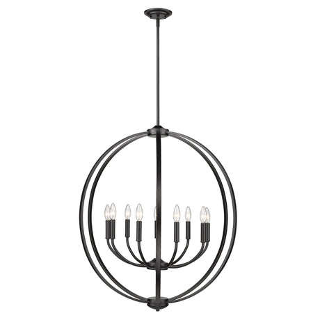 Colson BLK 9 Light Chandelier in Matte Black