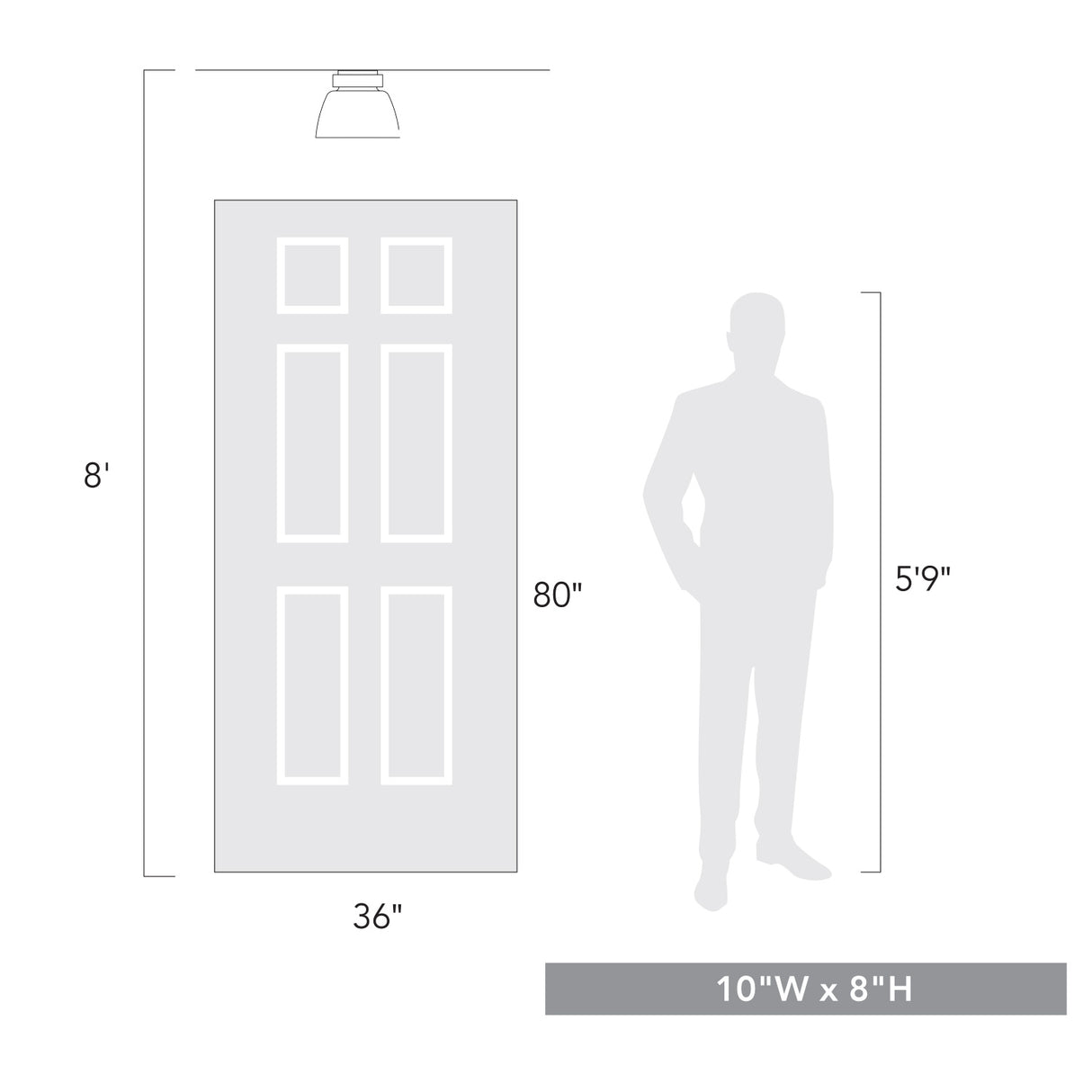 Remy Flush Mount - 10" in Matte Black with Clear Glass Shade