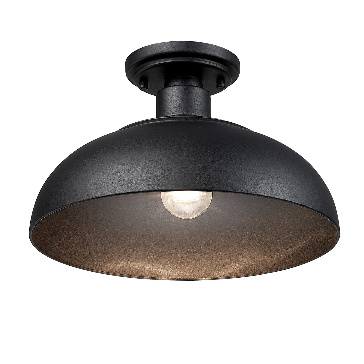 Levitt Natural Black Semi-Flush - Outdoor