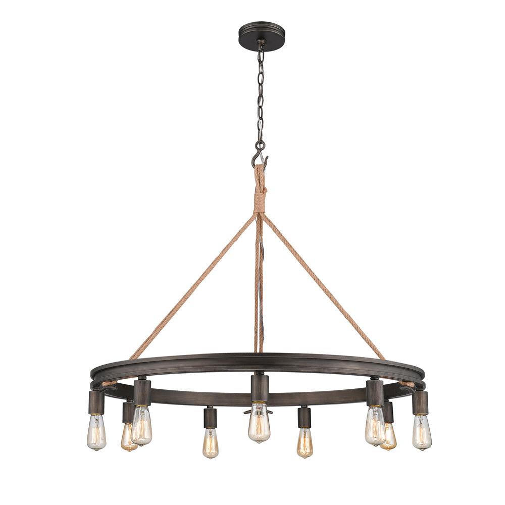 Chatham 9 Light Chandelier in Gunmetal Bronze