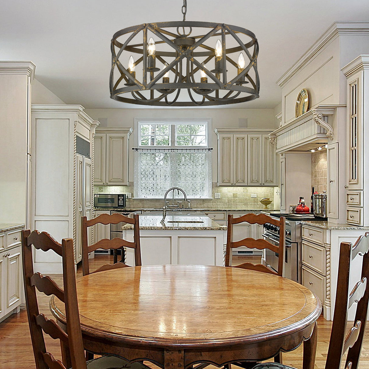 Alcott 6 Light Chandelier in Antique Black Iron