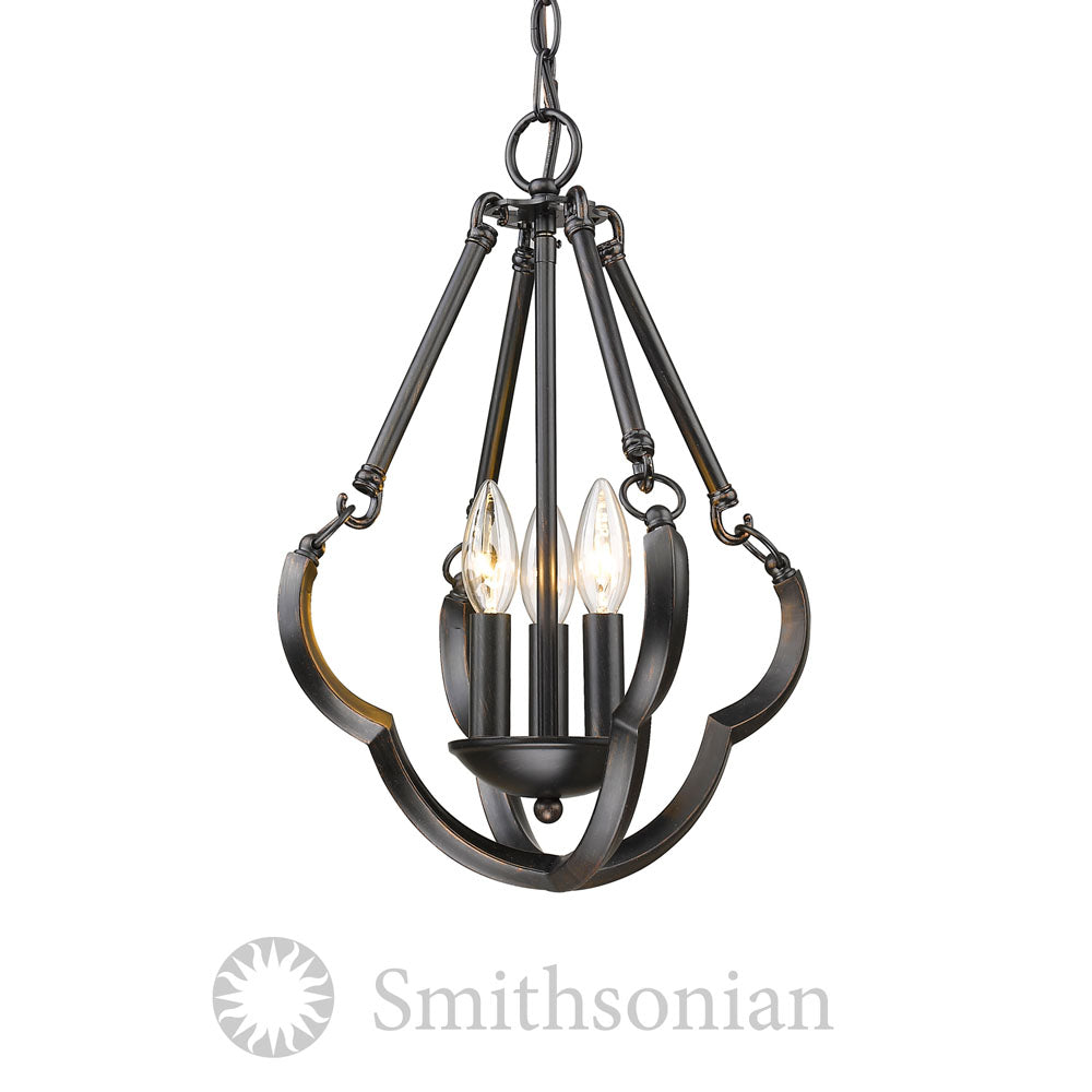 Smithsonian Saxon Semi Flush Convertible in Aged Bronze