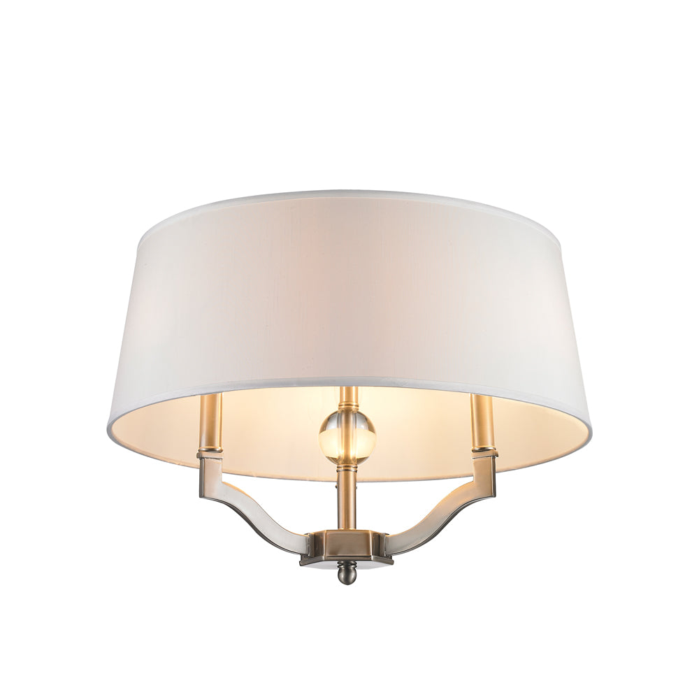 Waverly Semi-Flush (Convertible) in Pewter with Classic White Shade