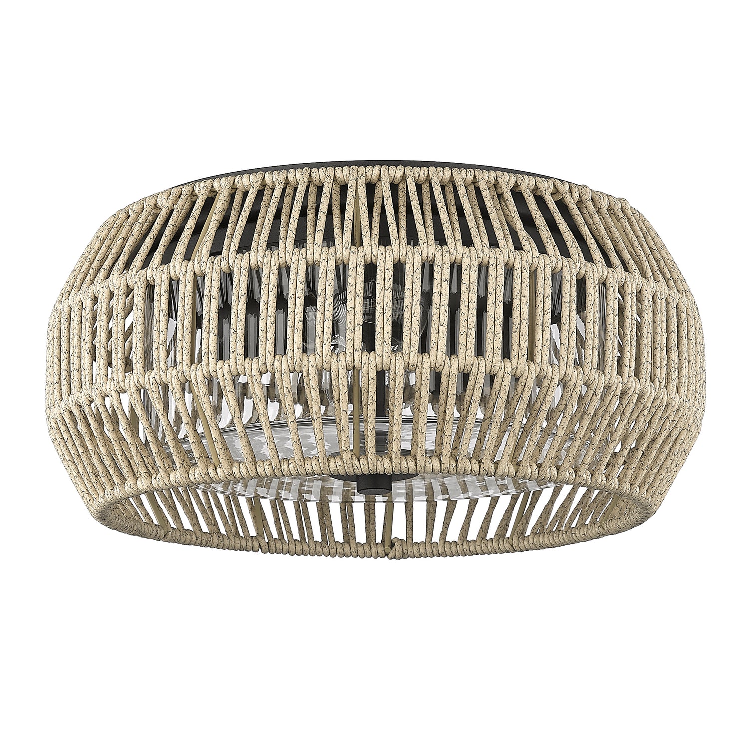 Seabrooke Flush Mount - Outdoor in Natural Black with Summer Sands Shade
