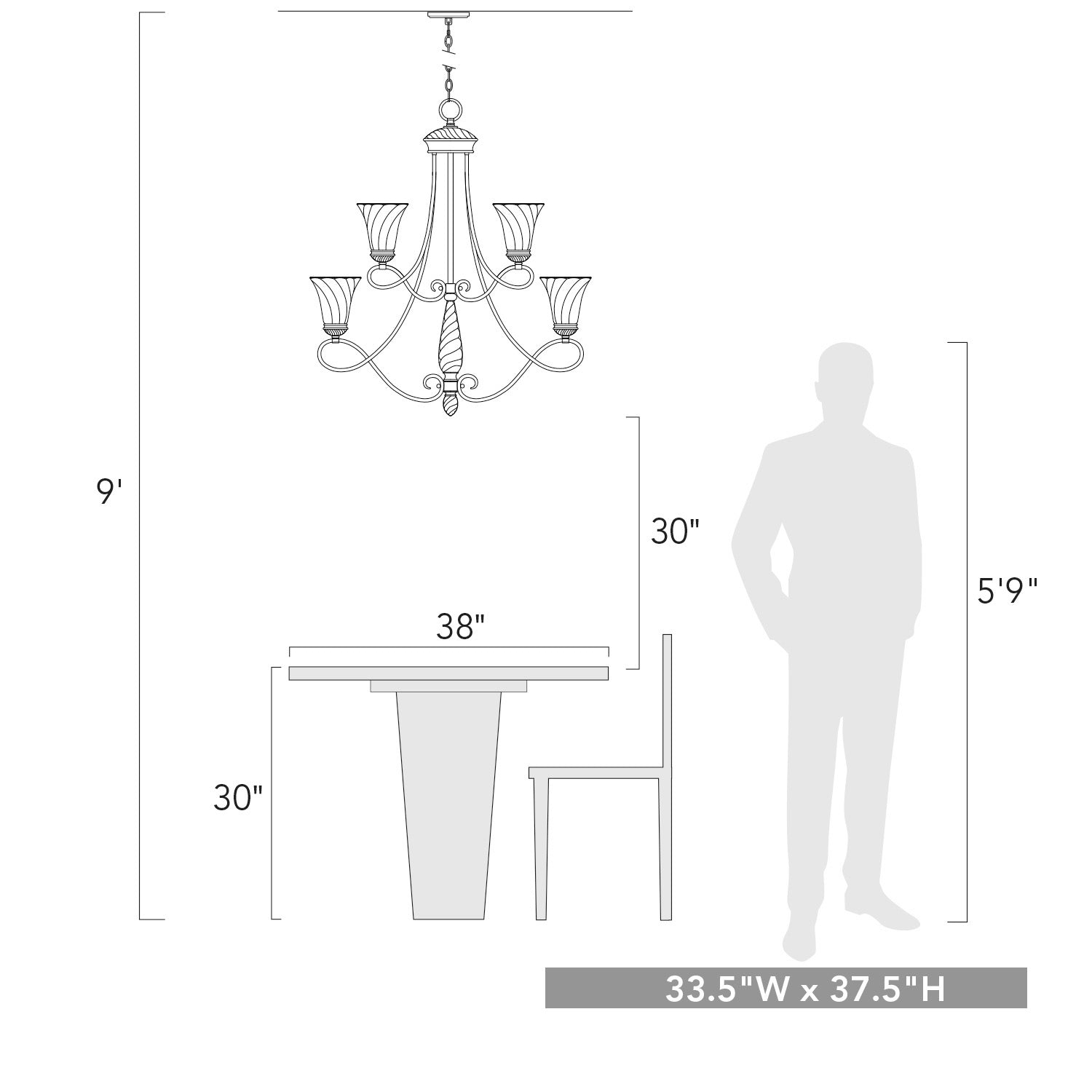 Torbellino 2 Tier - 9 Light Chandelier in Cordoban Bronze with Remolino Glass