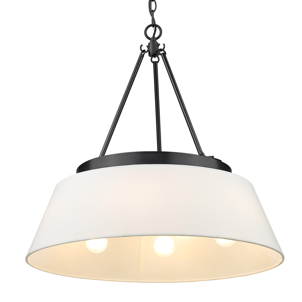Penn 6 Light Chandelier in Matte Black with Modern White Shade