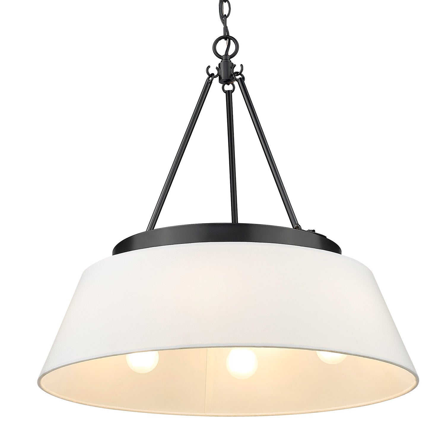Penn 6 Light Chandelier in Matte Black with Modern White Shade