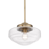 Ingalls Medium Pendant in Modern Brass and Clear Glass Shade