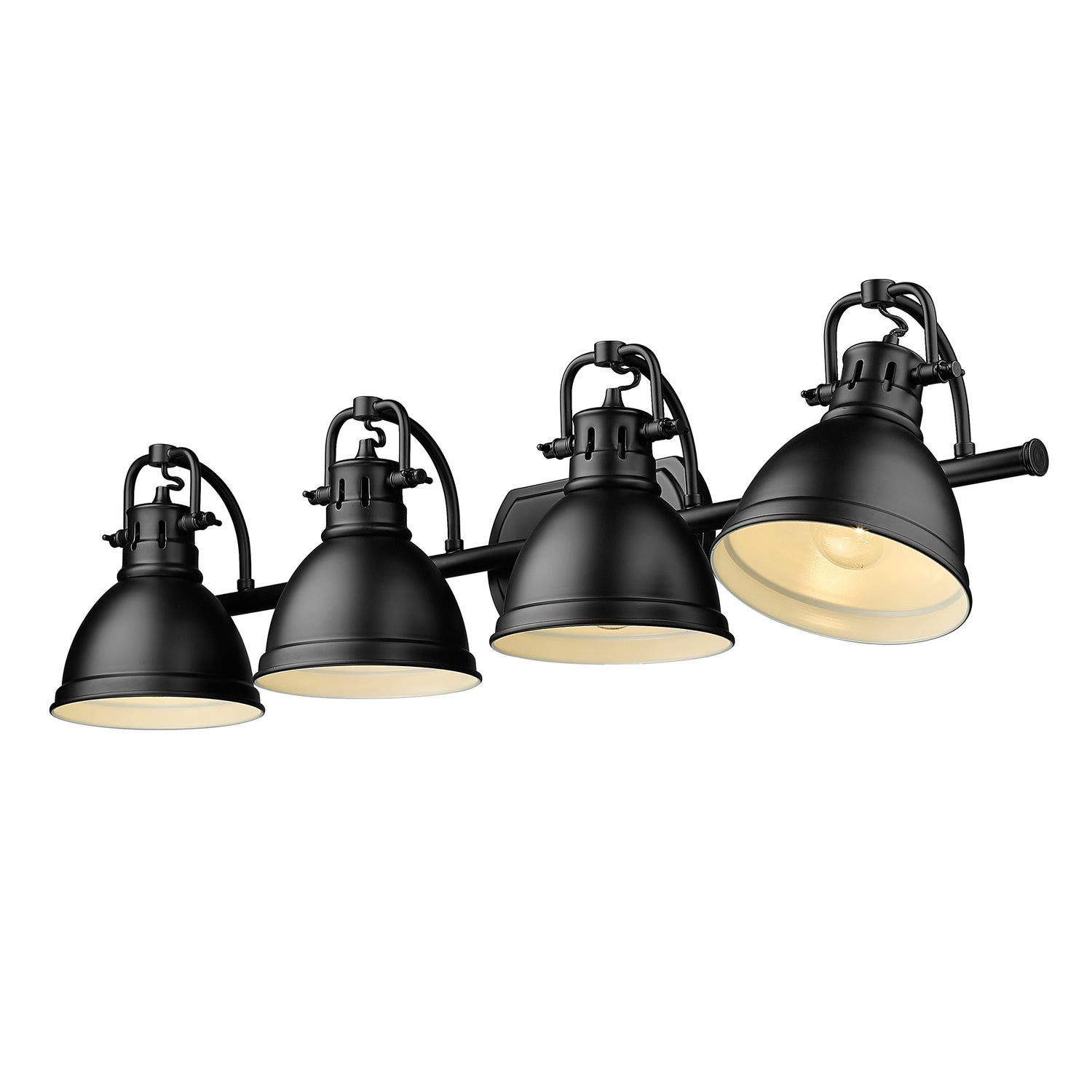 Duncan BLK 4 Light Bath Vanity in Matte Black with Matte Black Shade