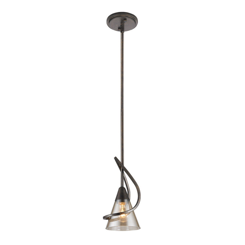 Olympia Mini Pendant in Burnt Sienna with Baltic Amber Glass