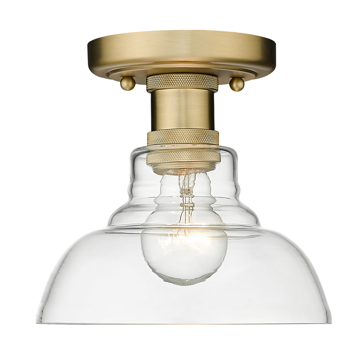 Carver BCB Flush Mount in Brushed Champagne Bronze with Clear Glass Shade