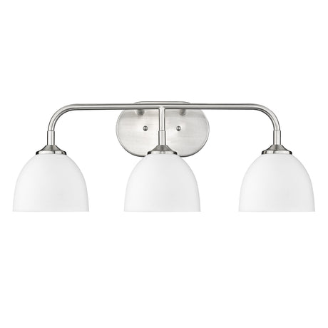 Zoey 3-Light Bath Vanity in Pewter with Matte White Shade