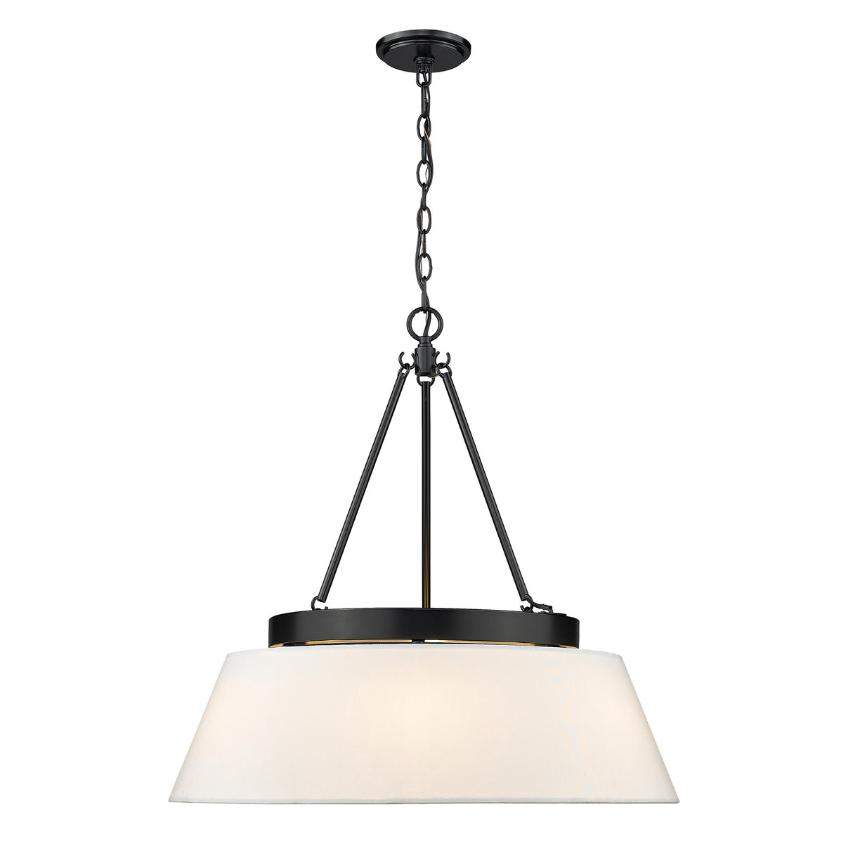 Penn 6 Light Chandelier in Matte Black with Modern White Shade
