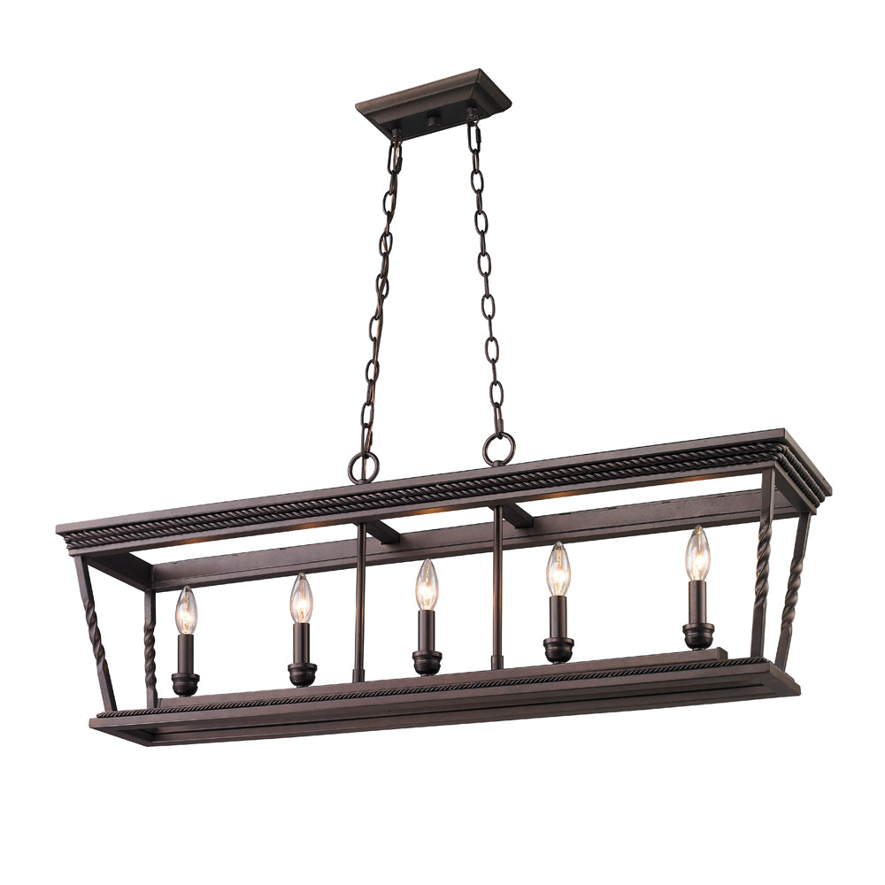 Davenport 5 Light Linear Pendant in Etruscan Bronze