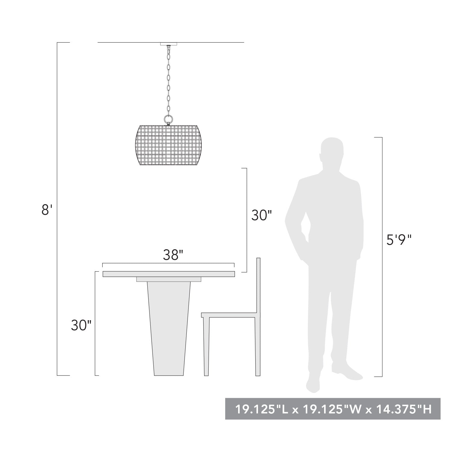 Piper 3 Light Pendant - Outdoor in Natural Black with Maple All-Weather Wicker Shade