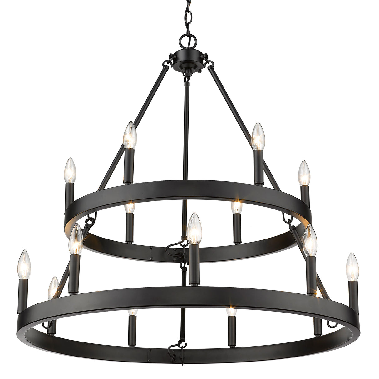 Alastair 2 Tier 6+9 Light Chandelier in Matte Black