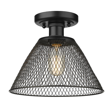 Carver BLK Semi-Flush in Matte Black