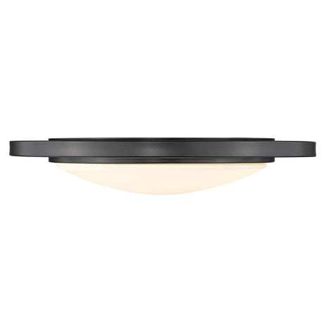 Astra 17" Flush Mount in Matte Black with Opal Glass