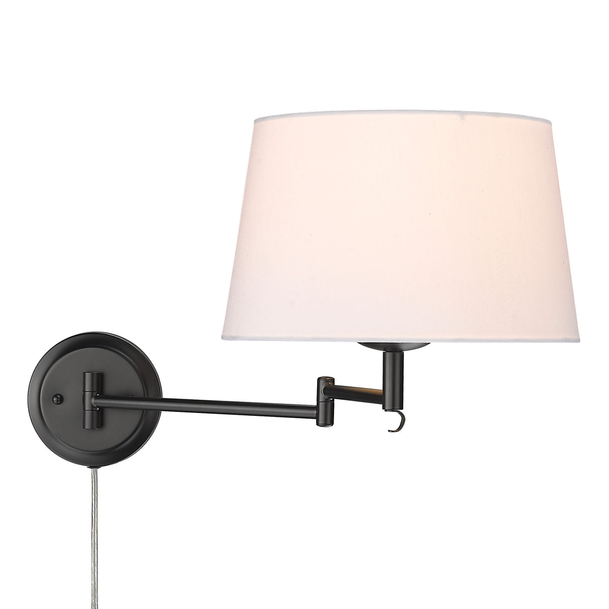 Eleanor Articulating Wall Sconce in Matte Black with Modern White Shade