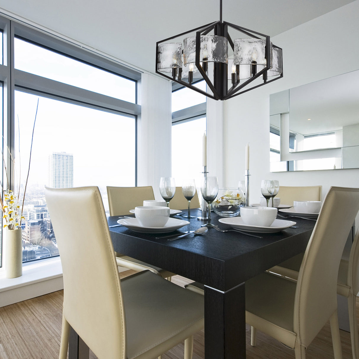 Varsha 6-Light Chandelier in Matte Black