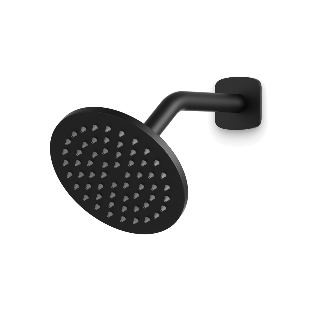 Artos Harmony 6" Shower Head on Angled Arm Matte Black – F924A6BK