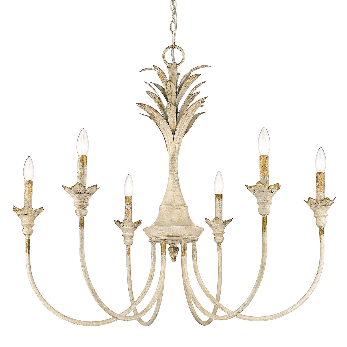 Lillianne 6 Light Chandelier in Antique Ivory