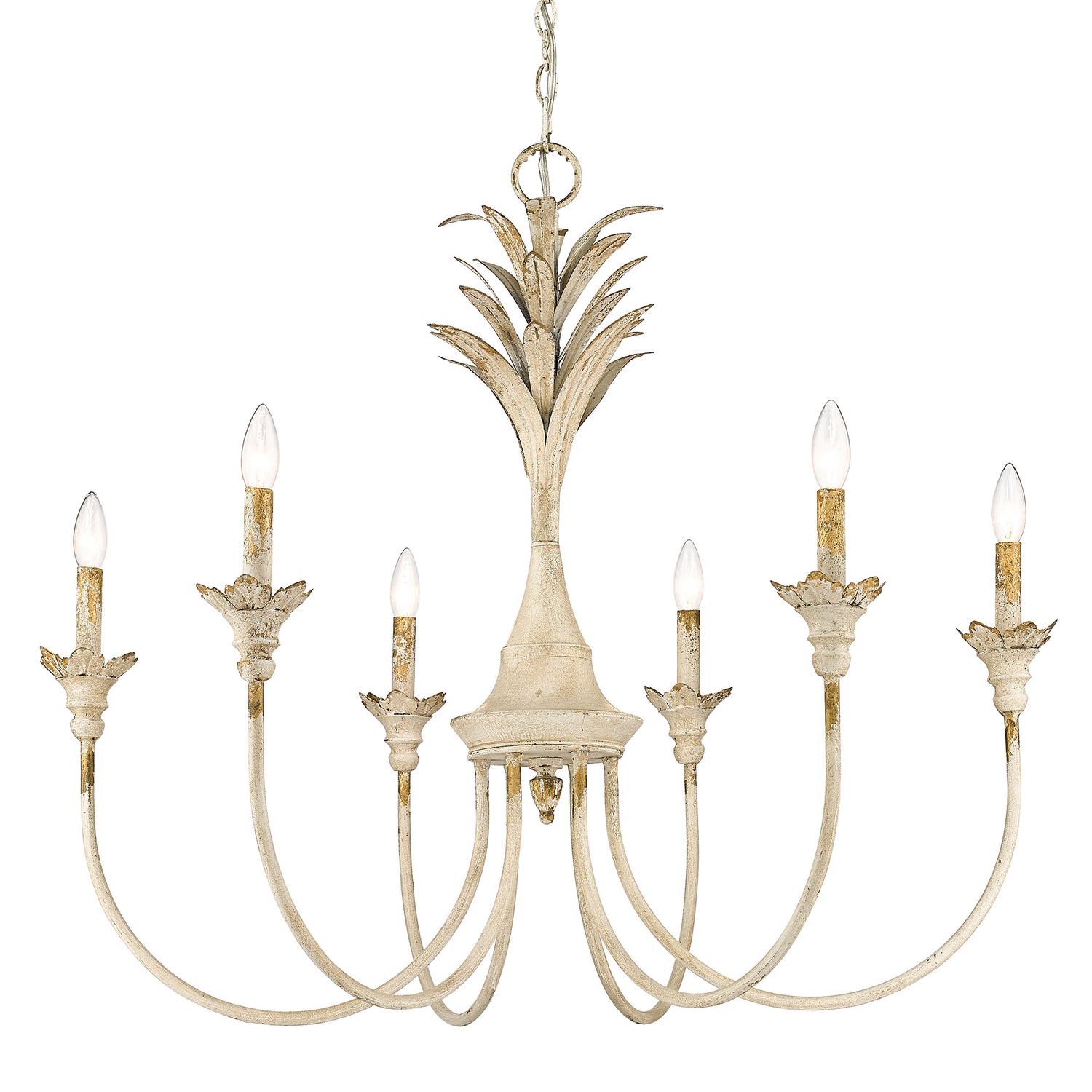 Lillianne 6 Light Chandelier in Antique Ivory