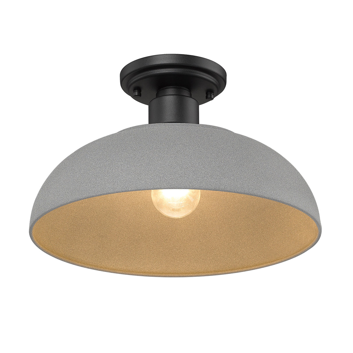 Levitt Natural Black Semi-Flush - Outdoor