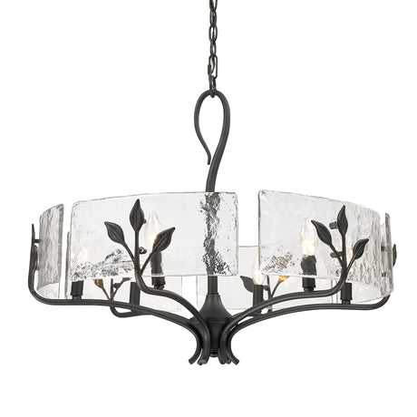 Calla Natural Black 6 Light Chandelier
