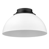 Zoey Flush Mount in Matte Black with Matte White Shade