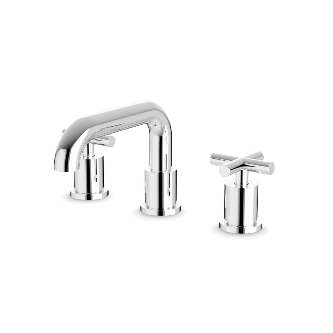 Artos Opera 8" Widespread Bathroom Faucet With Low Spout & Cross Handles Chrome – FS314CH