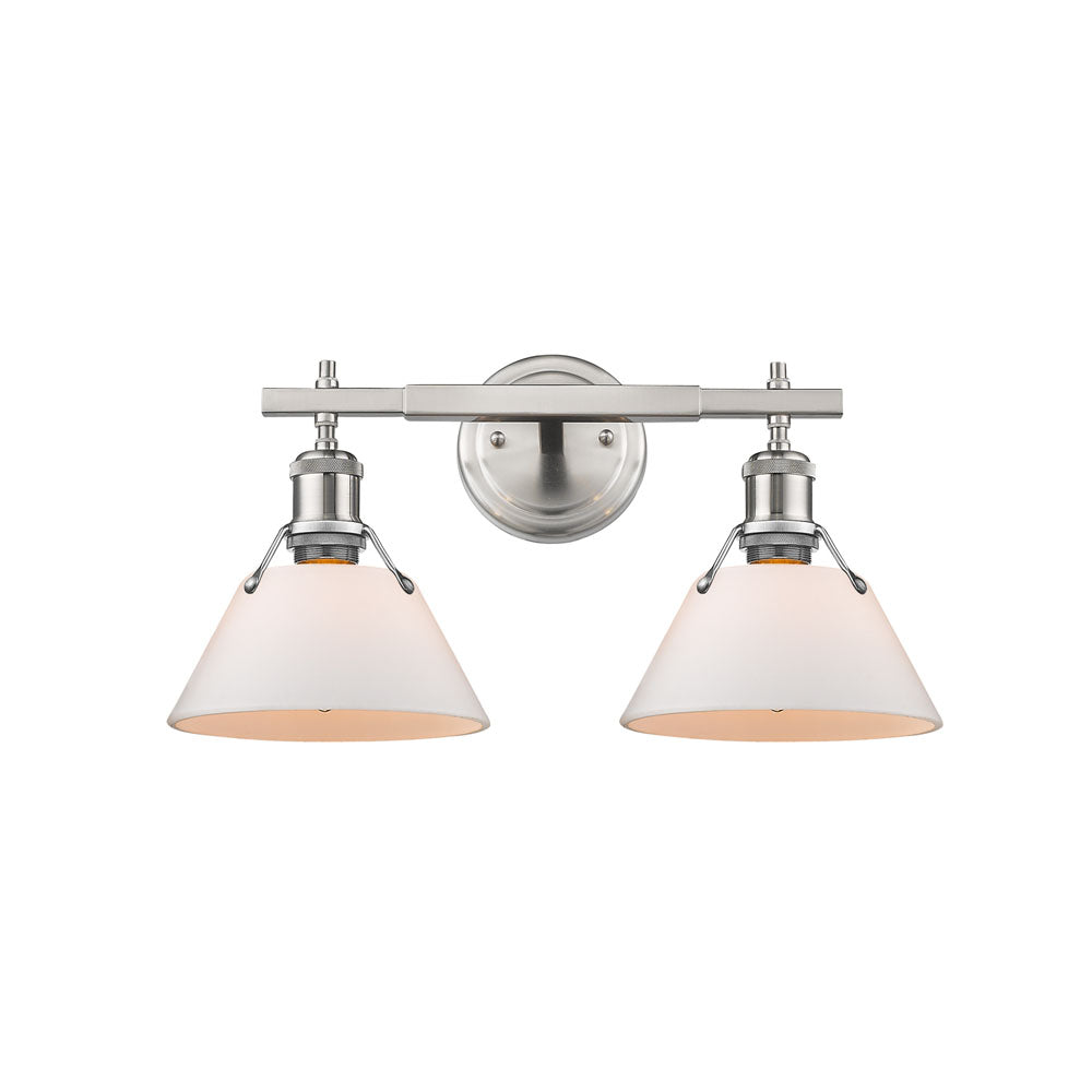 Orwell PW 2 Light Bath Vanity in Pewter with Opal Glass Shade