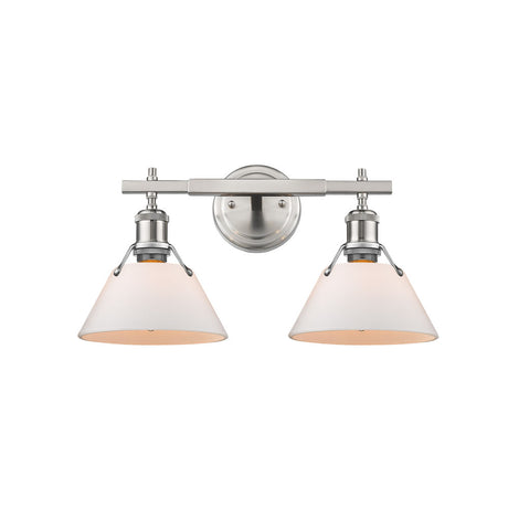 Orwell PW 2 Light Bath Vanity in Pewter with Opal Glass Shade
