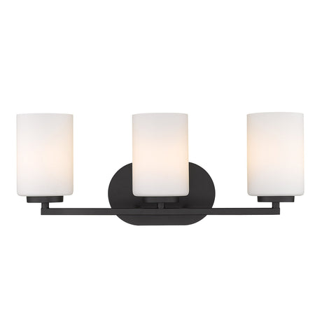 Manhattan 3 Light Bath Vanity in Matte Black